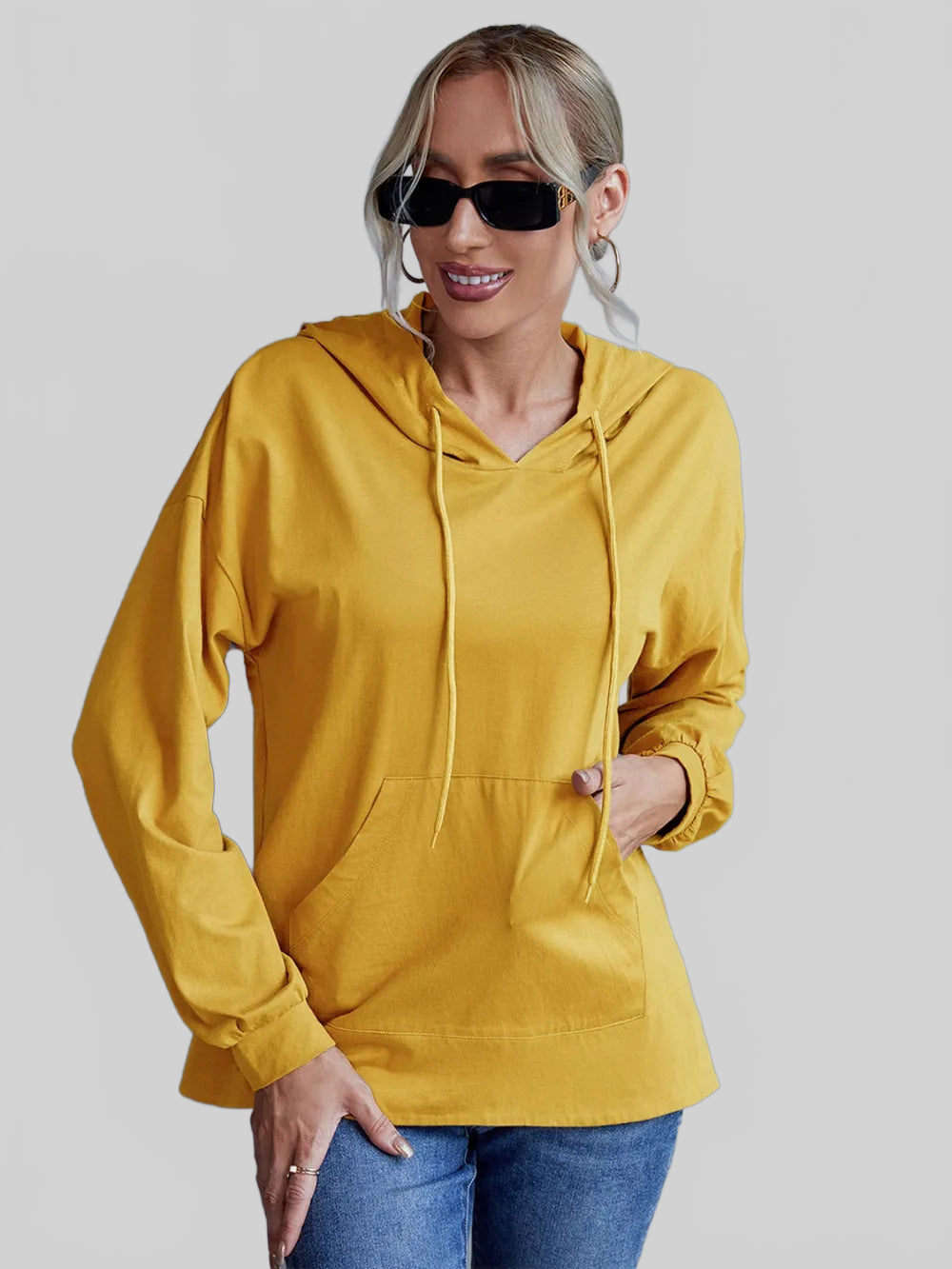 Ivy Lane Drawstring Pocketed Dropped Shoulder Hoodie NicholesGifts