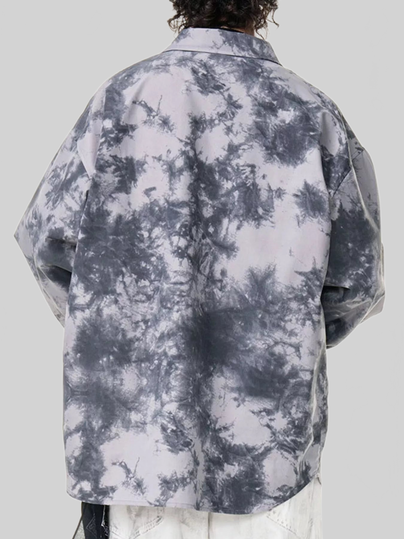 Men's Plus Size Tie-Dye Oversized Button-Up Shirt nicholesgifts