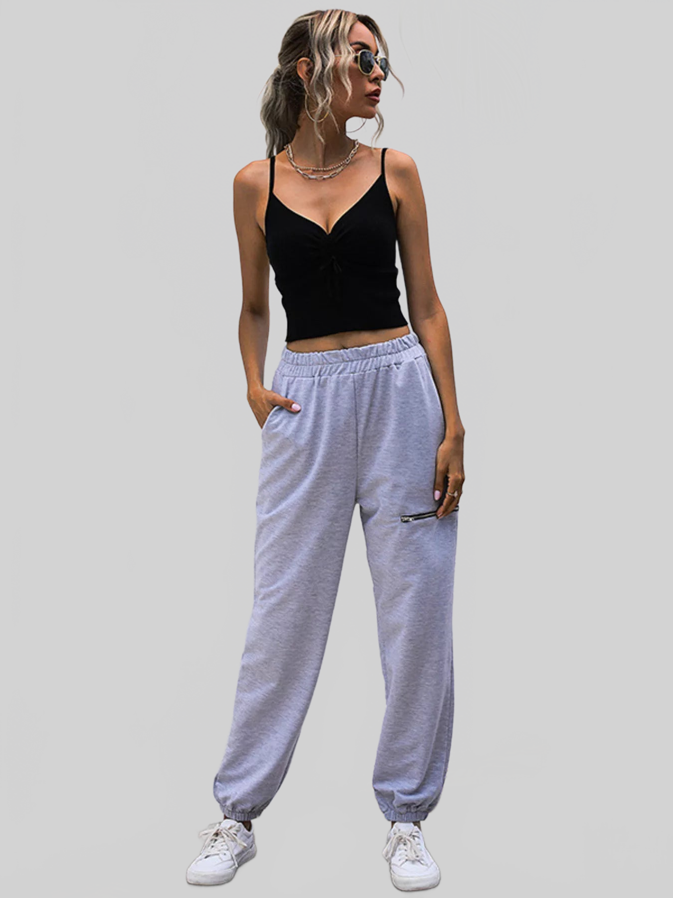 Women Casual High Waist Cutout Joggers nicholesgifts