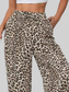 Women Leopard Print Wide Leg Pants nicholesgifts