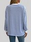 Women Ivy Lane Striped Round Neck Long Sleeve Sweatshirt nicholesgifts
