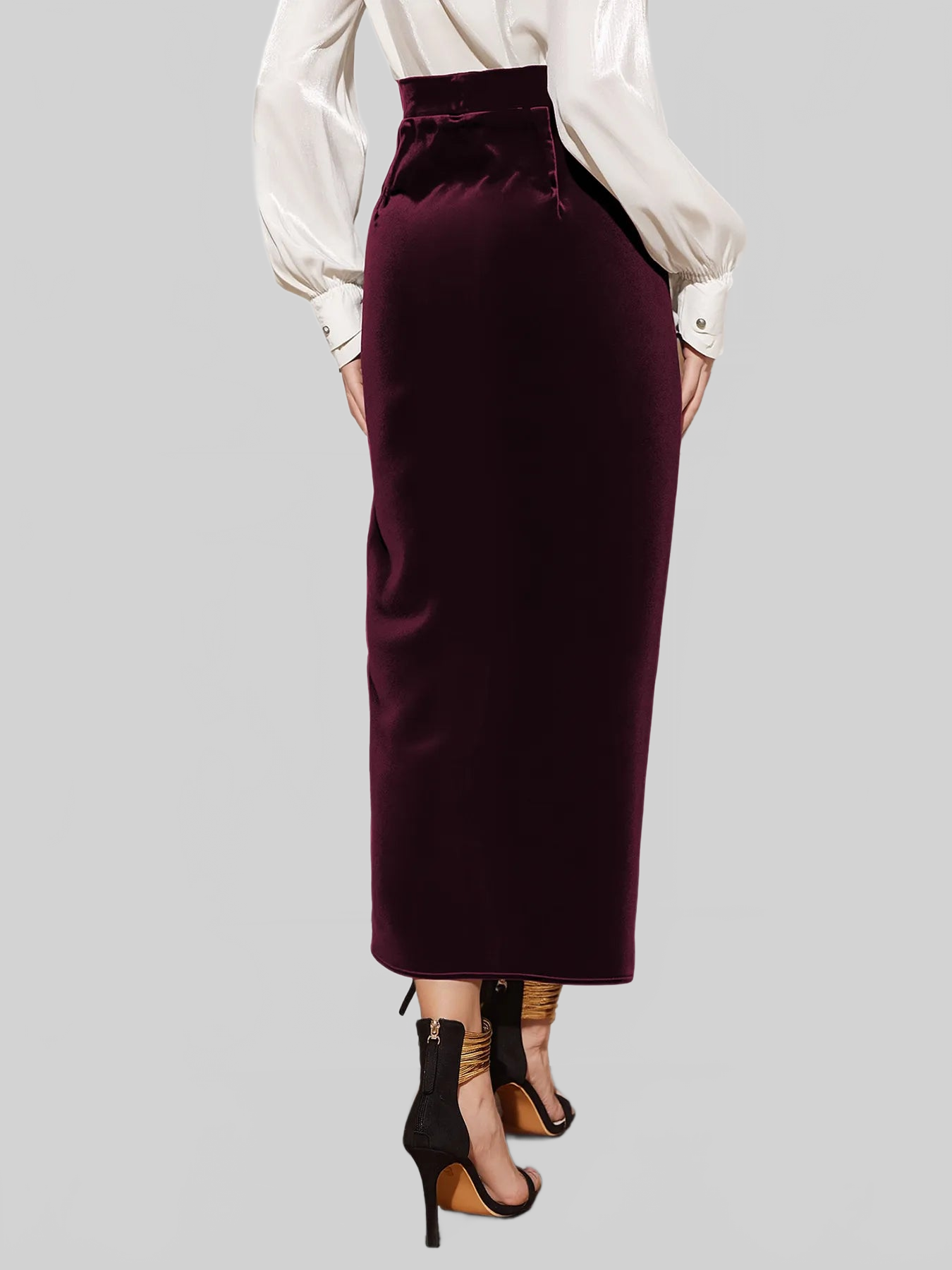 Women Side Tied Velvet Skirt nicholesgifts