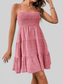 Women Smocked Tiered Sleeveless Mini Summer Dress nicholesgifts