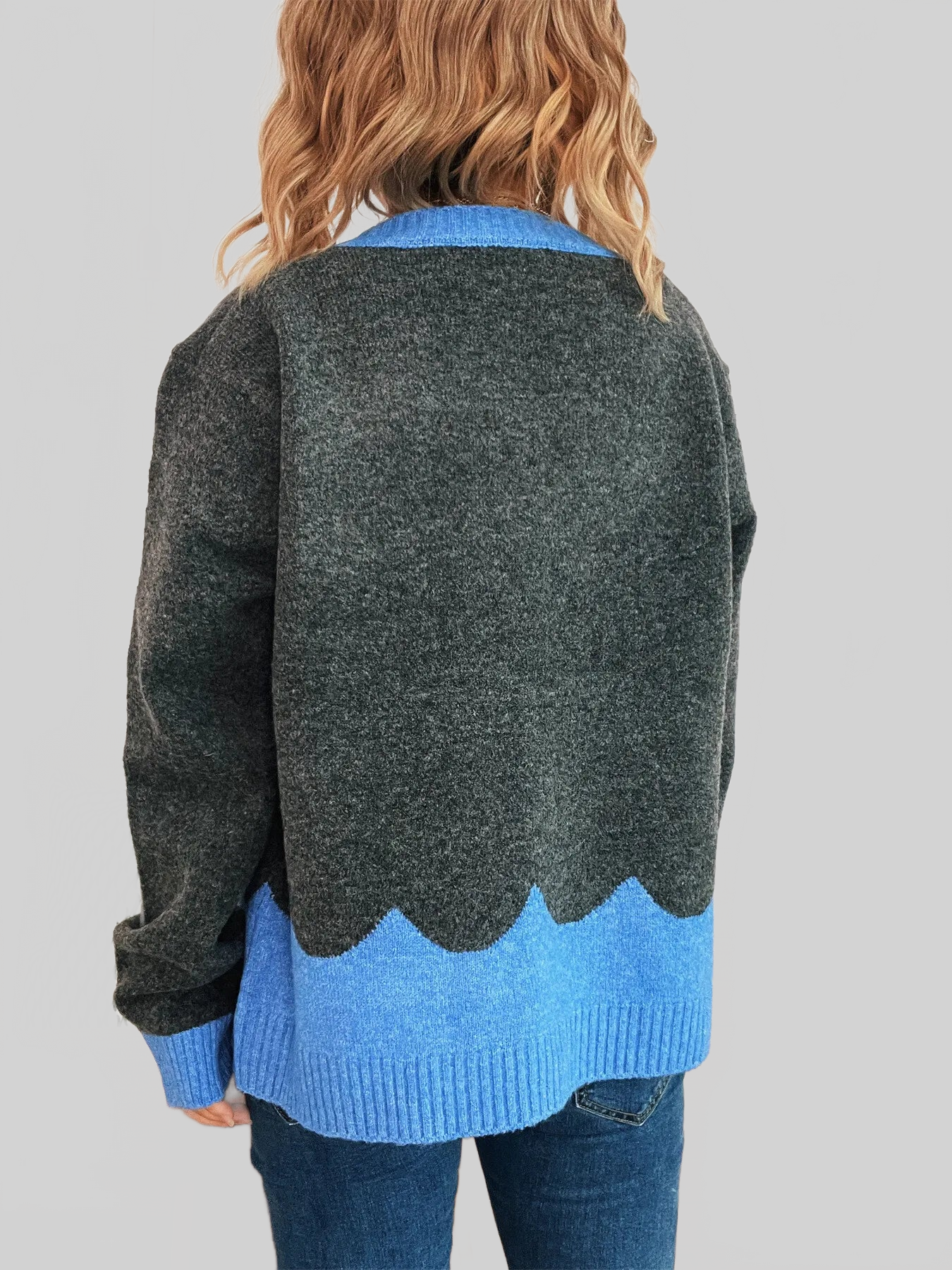 Button-Front Contrast Trim Cardigan nicholesgifts