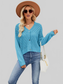 Eyelet Button Front Long Sleeve Cardigan NicholesGifts