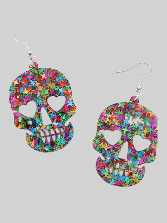 Women Acrylic Skull Drop Earrings nicholesgifts