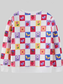 Toddler Girls Colorful Checkered Pattern Sweatshirt nicholesgifts