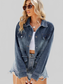 Button Up Long Sleeve Denim Jacket with Pockets nicholesgifts