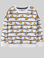 Toddler Boys Excavator Print Striped Crew Neck Sweatshirt NicholesGifts