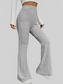Women Plus Size Ribbed Knit High Waist Flare Pants nicholesgifts