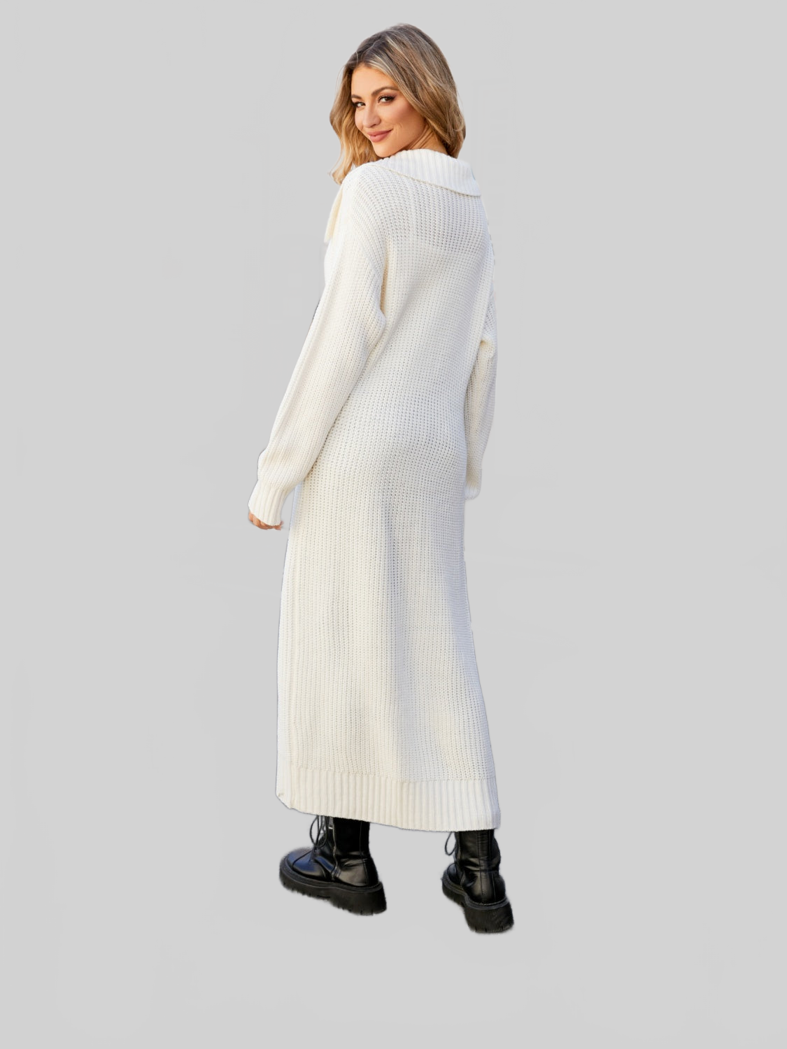 Women Full Size Collared Open Front Duster Cardigan nicholesgifts