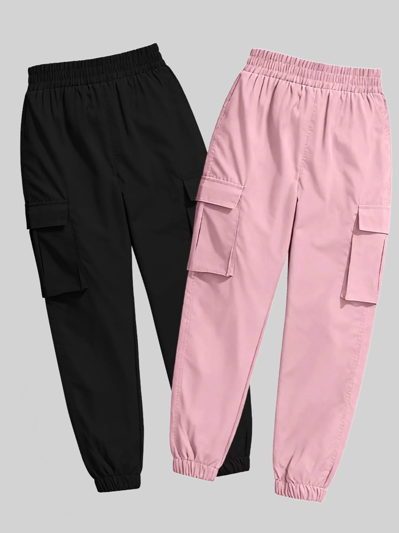 2 Piece Elastic Waist Cargo Pants NicholesGifts
