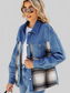 Plaid Button Up Long Sleeve Denim Jacket nicholesgifts