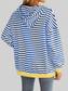 Lovelet Drawstring Striped Long Sleeve Hoodie NicholesGifts