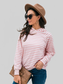 Women Horizontal Stripe Raglan Sleeve Hoodie NicholesGifts