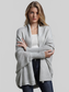 Dolman Sleeve Open Front Ribbed Trim Longline Cardigan nicholesgifts
