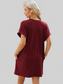 Round Neck Rolled Short Sleeve Tee Dress nicholesgifts