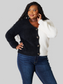 Angel Wings Woven Right Contrast Button-Front V-Neck Cardigan nicholesgifts