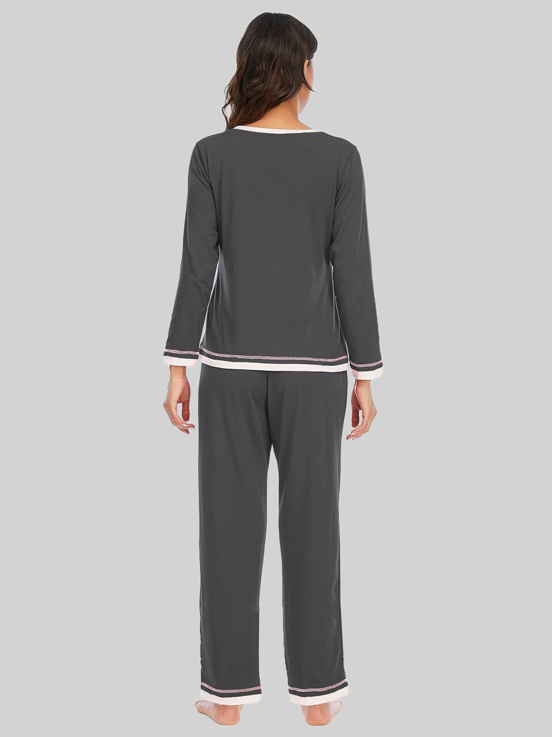 Women V-Neck Top and Pants Lounge Set nicholesgifts
