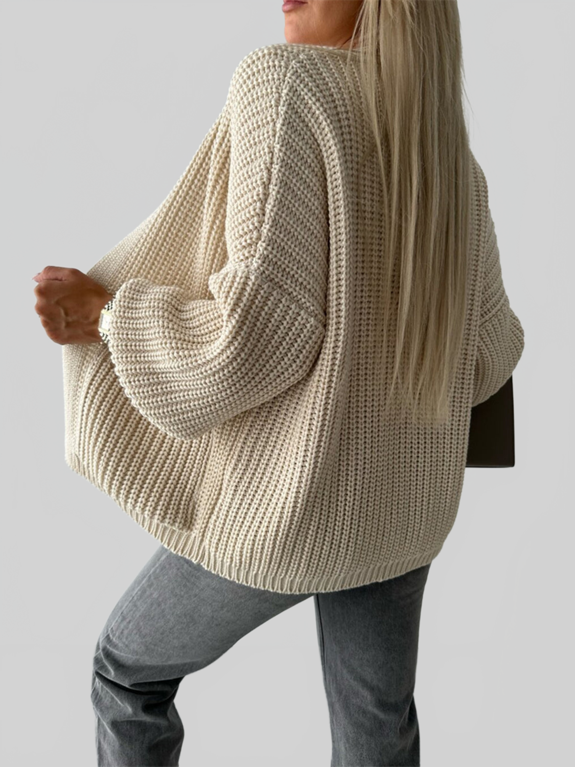 Open Front Dropped Shoulder Cardigan nicholesgifts