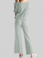 Long Sleeve Lounge Top and Drawstring Pants Set nicholesgifts