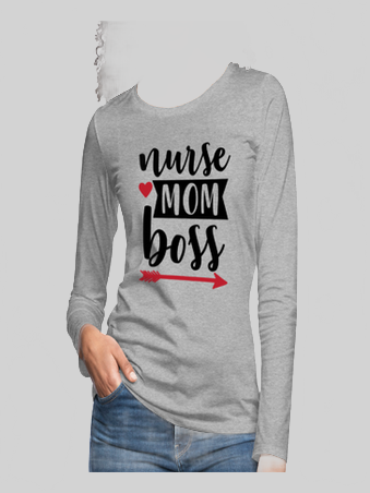 Women's Nurse Mom Boss Long Sleeve T-Shirt NicholesGifts