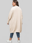 Plus Size Long Sleeve Pocketed Cardigan Trendsi