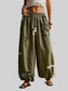 Women Lace Detail Drawstring Harem Pants nicholesgifts
