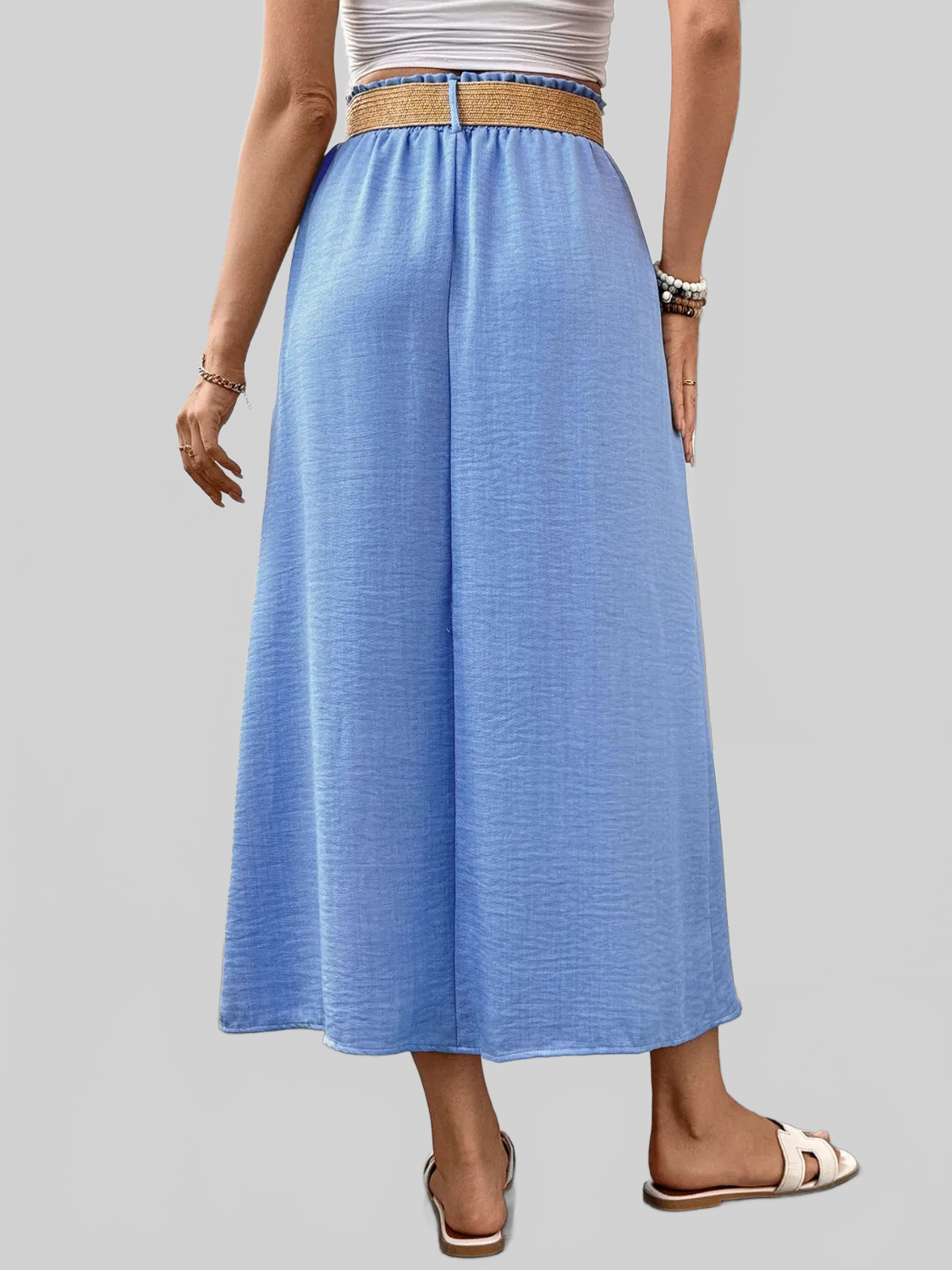Decor Button Front Midi Skirt Trendsi