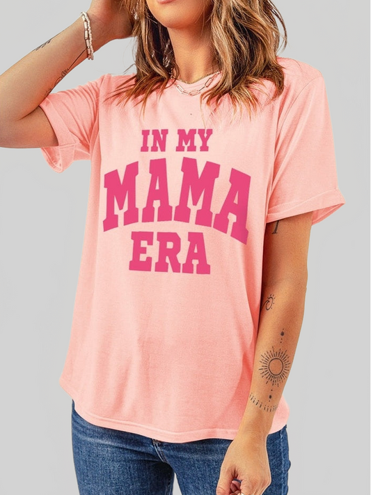 Women In My Mama Era Round Neck Mother's Day T-Shirt nicholesgifts