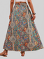 Slit Printed Elastic Waist Skirt nicholesgifts
