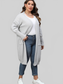 Plus Size Long Sleeve Pocketed Cardigan Trendsi