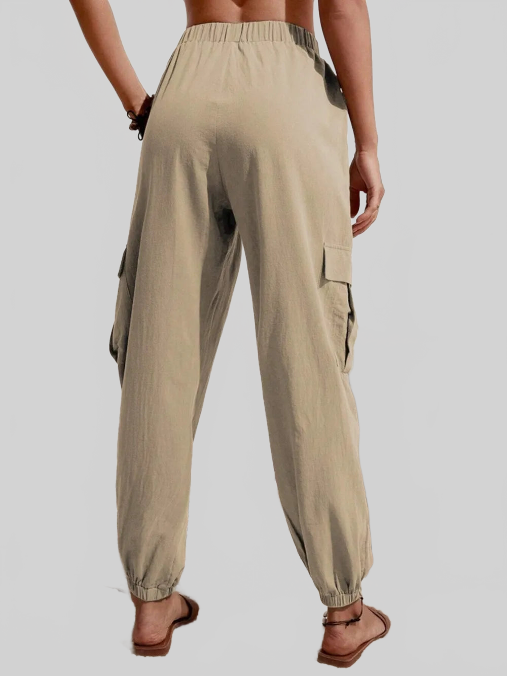 Drawstring Joggers with Cargo Pockets nicholesgifts