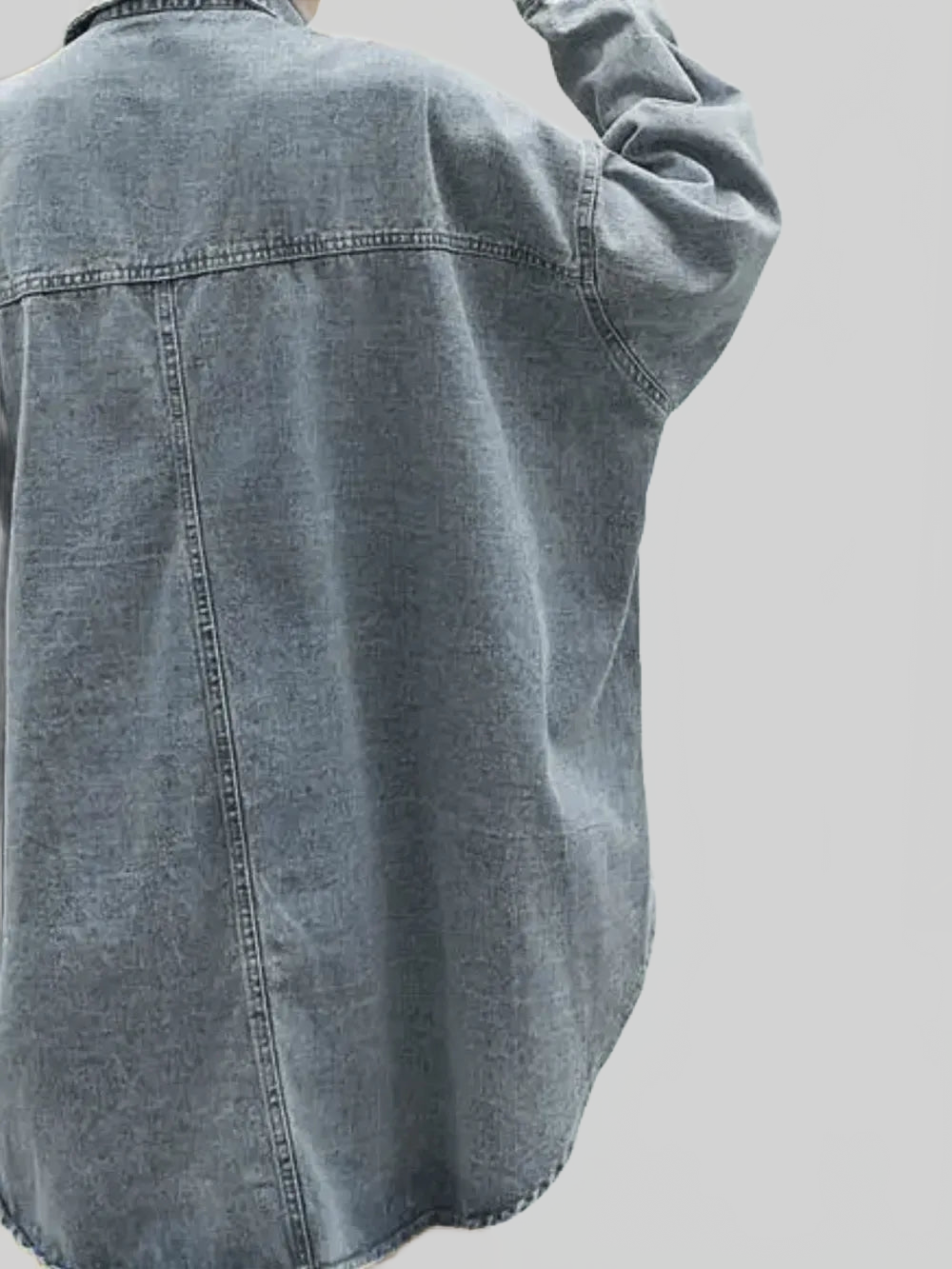 Embroidered Patch Button Up Long Sleeve Denim Jacket nicholesgifts