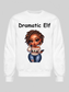 African American Women Christmas Dramatic Elf Gold Locks Crewneck Sweatshirt nicholesgifts