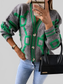 Women Geometric Dropped Shoulder Button Down Cardigan nicholesgifts