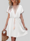 Women Tassel V-Neck Short Sleeve Summer Dress nicholesgifts