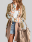 Women Geometric Open Front Long Sleeve Cardigan Sweater nicholesgifts