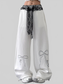 Women Wide Leg Pants with Lace Belt Detail nicholesgifts