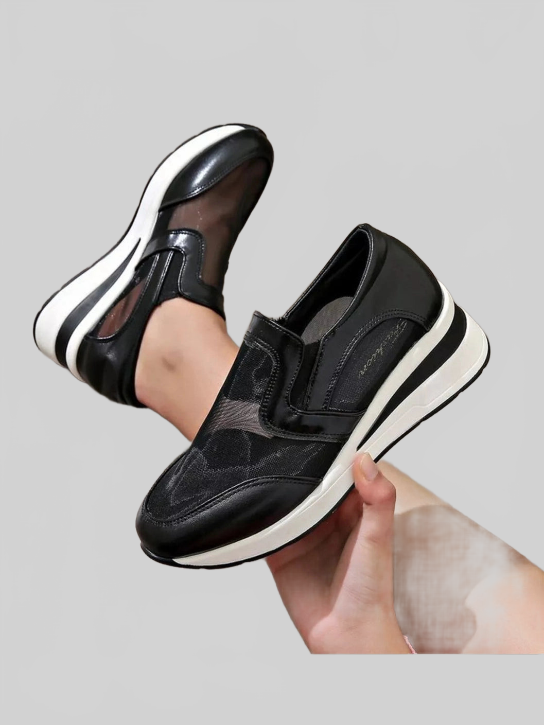 Round Toe Wedge Sneakers NicholesGifts