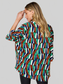 Women Double Take Full Size Geometric Notched Dolman Sleeve Top nicholesgifts