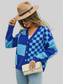 Angel Wings Plaid V-Neck Dropped Shoulder Cardigan nicholesgifts