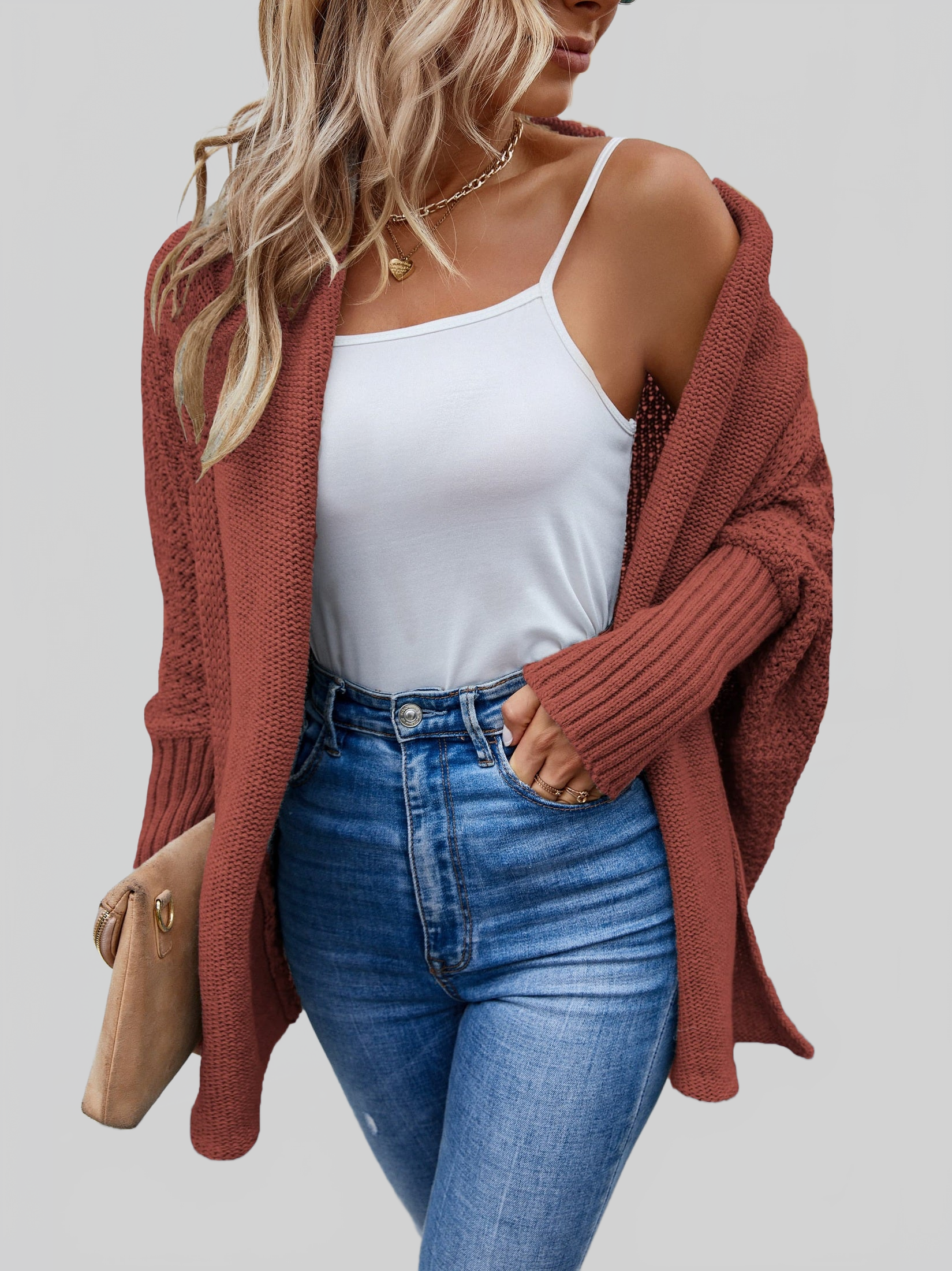 Open Front Long Sleeve Cardigan nicholesgifts