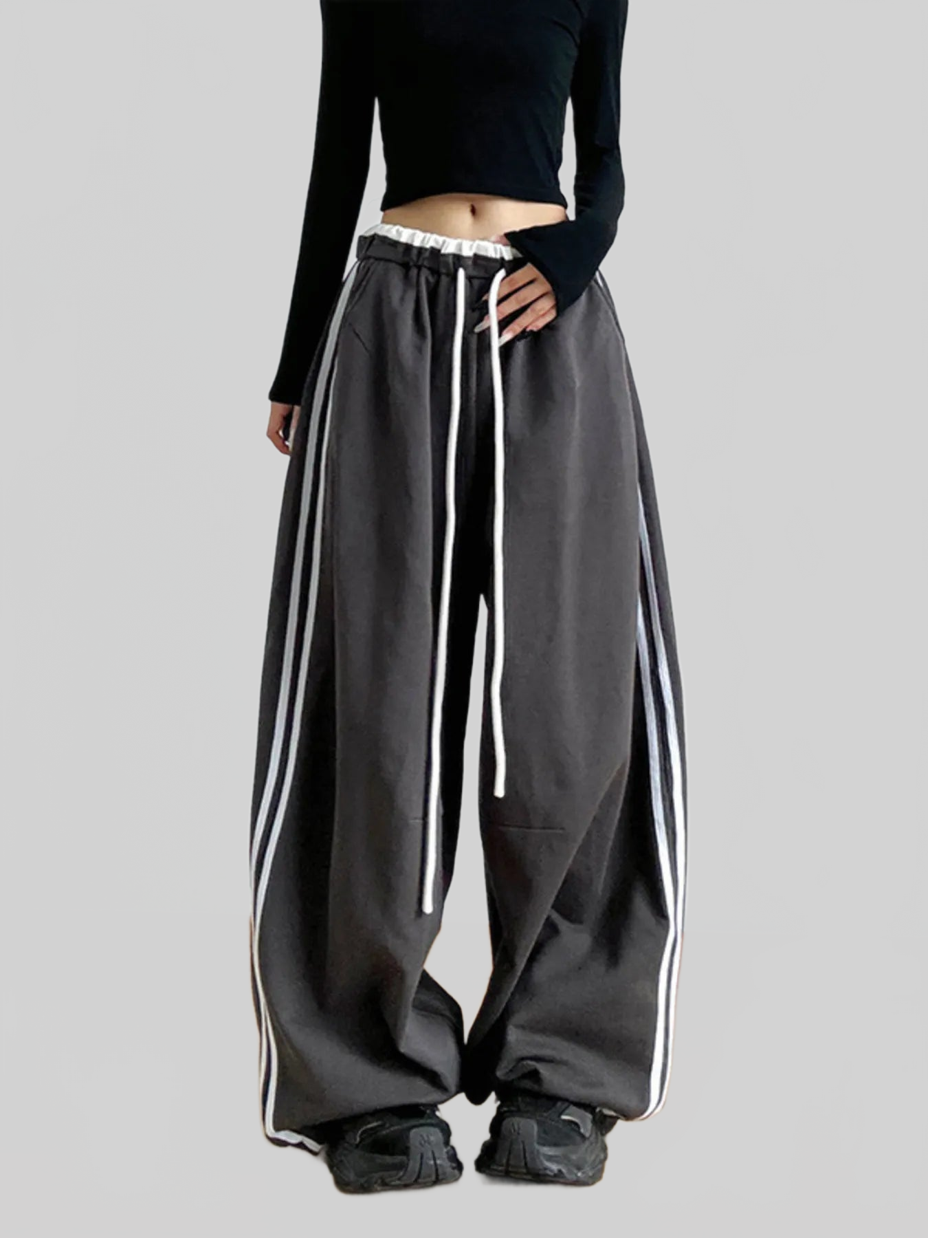 Women Wide Leg Drawstring Pants nicholesgifts