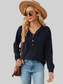 Drawstring Half Button Long Sleeve Hoodie nicholesgifts