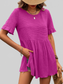 Women Round Neck Short Sleeve Blouse nicholesgifts