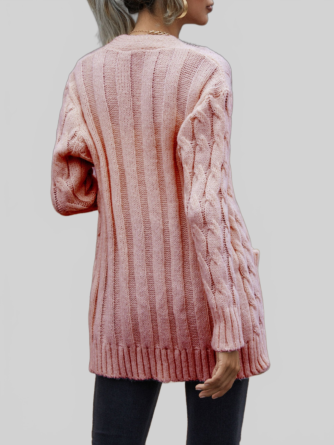 Women Cable-Knit Button Down Cardigan nicholesgifts