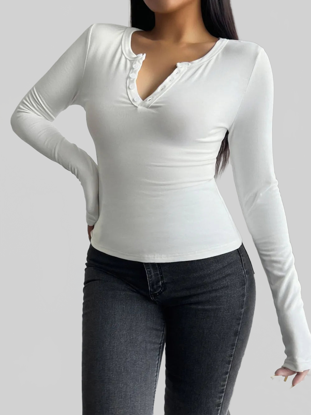 Devine Quarter Button Long Sleeve T-Shirt NicholesGifts