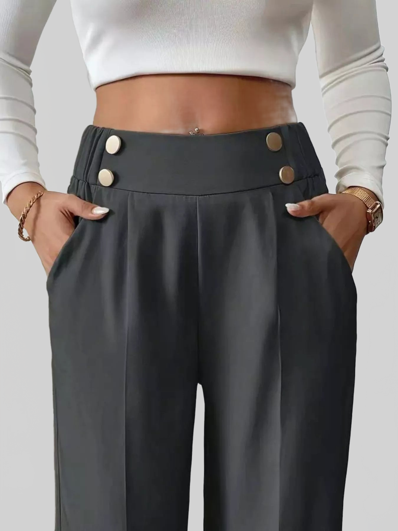 Women Full Size High-Waisted Wide-Leg Pants Plus Size nicholesgifts