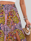 Slit Printed Elastic Waist Skirt nicholesgifts